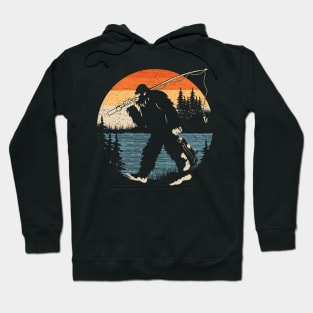 Bigfoot Fishing Sunset Hoodie